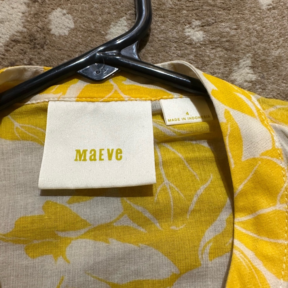 Maeve Yellow Floral Button-Up Blouse - Picture 5 of 5